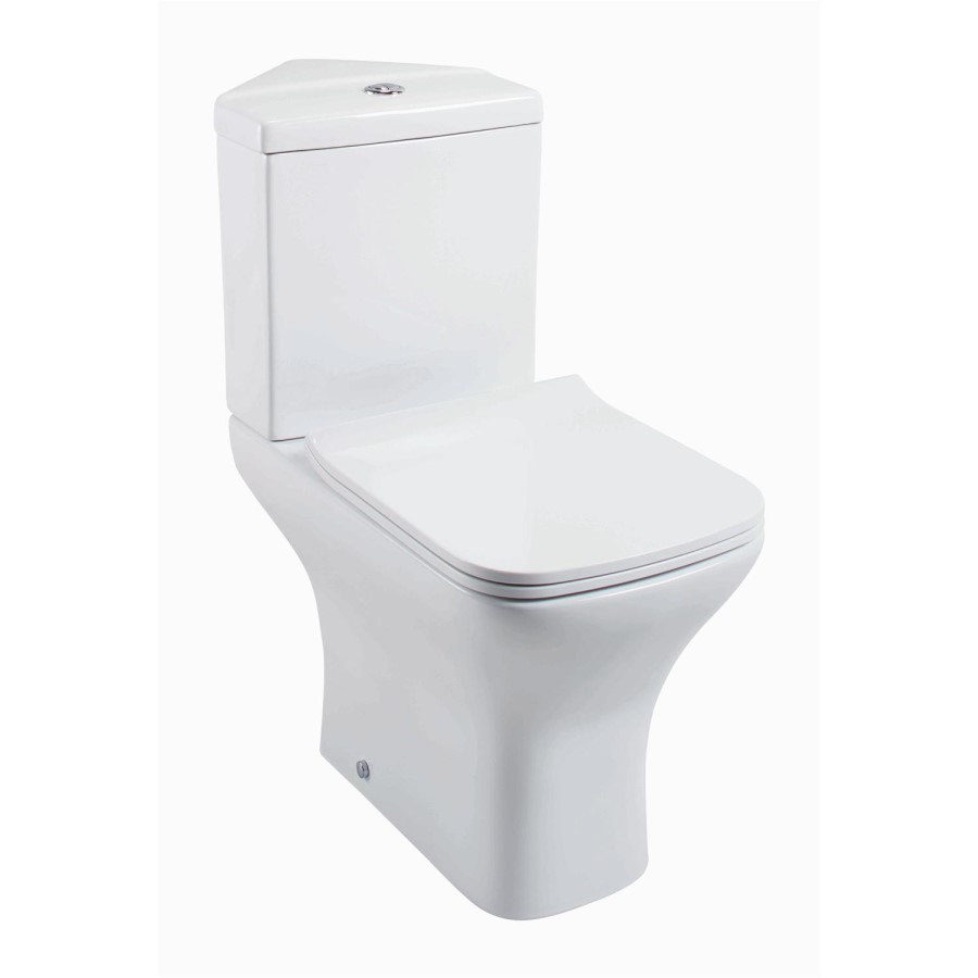 Lavender Corner Toilet with Slimline Soft Close Seat