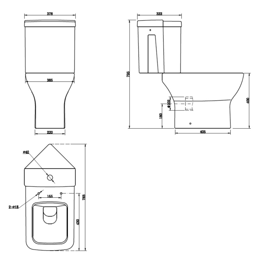 Lavender Corner Toilet with Slimline Soft Close Seat