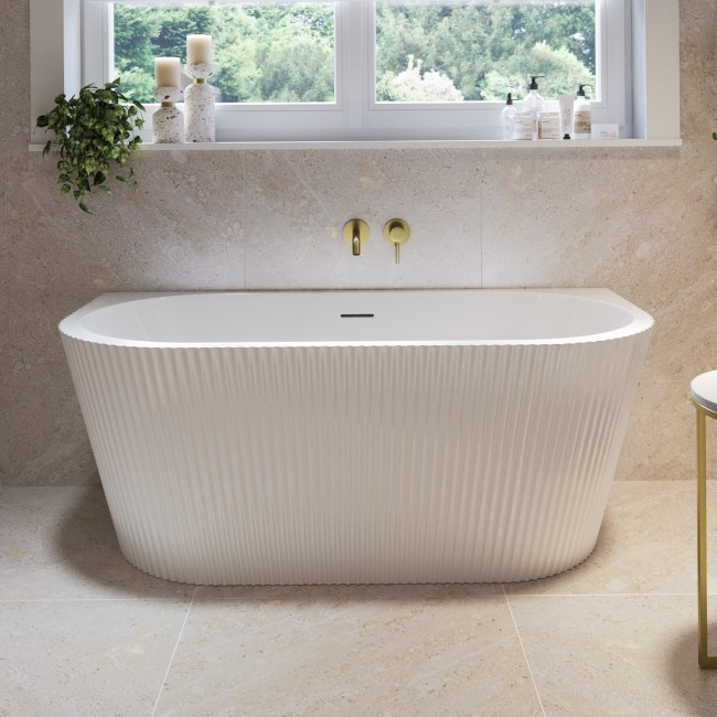 Freestanding Fluted Double Ended Back To Wall Bath 1500 x 745mm - Gable