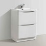 White Free Standing Bathroom Vanity Unit & Basin - W600 x H850mm - Oakland