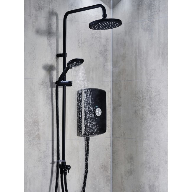 GRADE A1 - Triton Amore DuElec 9.5kW Black Electric Shower