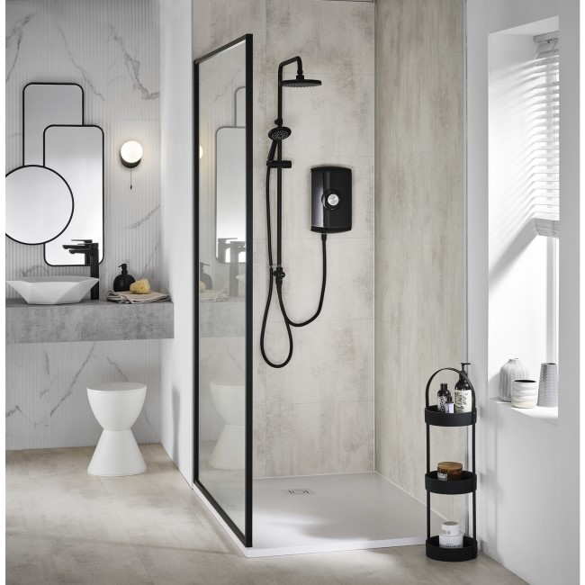 GRADE A1 - Triton Amore DuElec 9.5kW Black Electric Shower