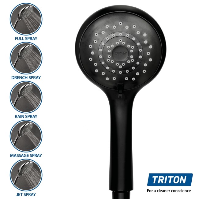 GRADE A1 - Triton Amore DuElec 9.5kW Black Electric Shower