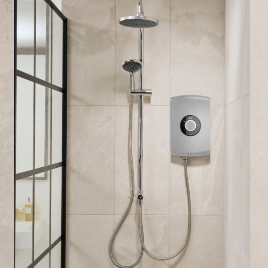 Triton Amore DuElec 9.5kW Brushed Steel Shower