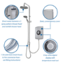 GRADE A1 - Triton Amore DuElec 9.5kW Brushed Steel Shower