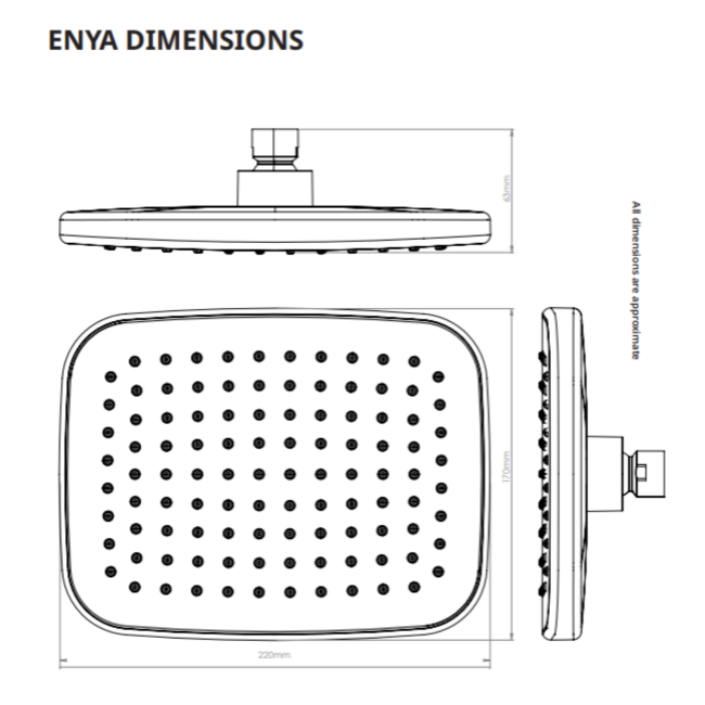 Triton ENVi 9.0kW Electric Shower With Ceiling Fed Fixed Head Kit - Black