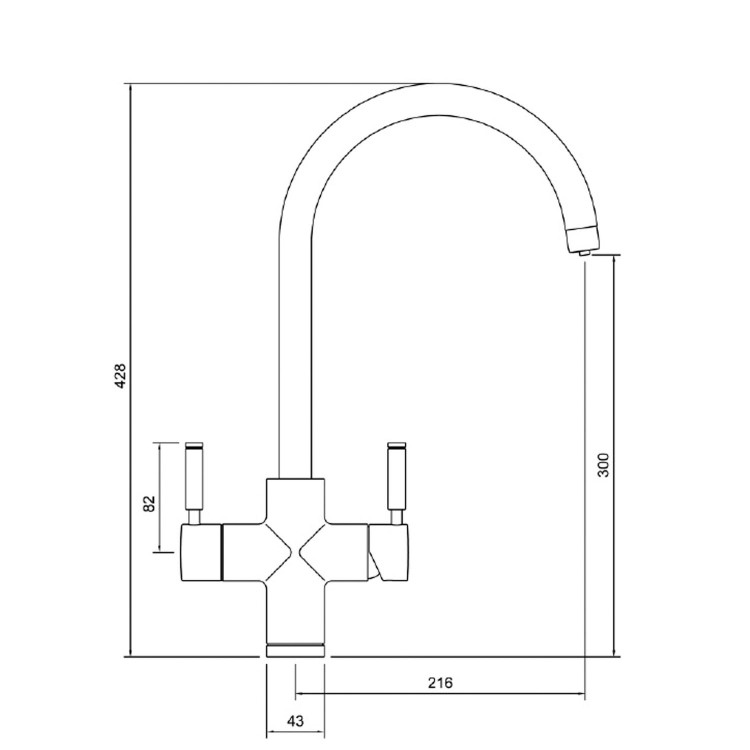 Rangemaster GEO Intense Round Brushed Brass 4 in 1 Boiling Water Kitchen Tap