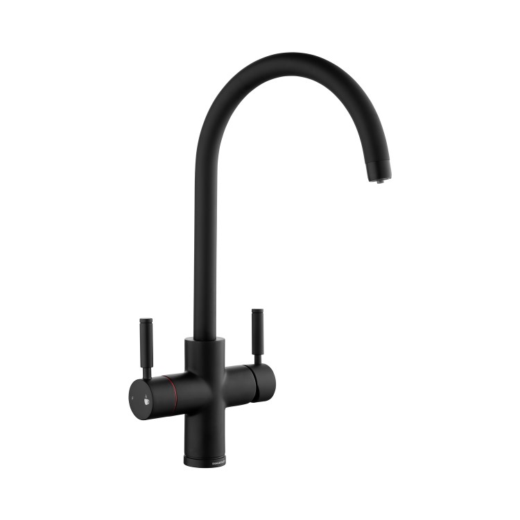 Rangemaster GEO Intense Round Matt Black 4 in 1 Boiling Water Kitchen Tap