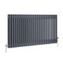 Reggio Anthracite Horizontal Double Column Traditional Radiator 600x1190mm 4091 BTU - Cast Iron Style