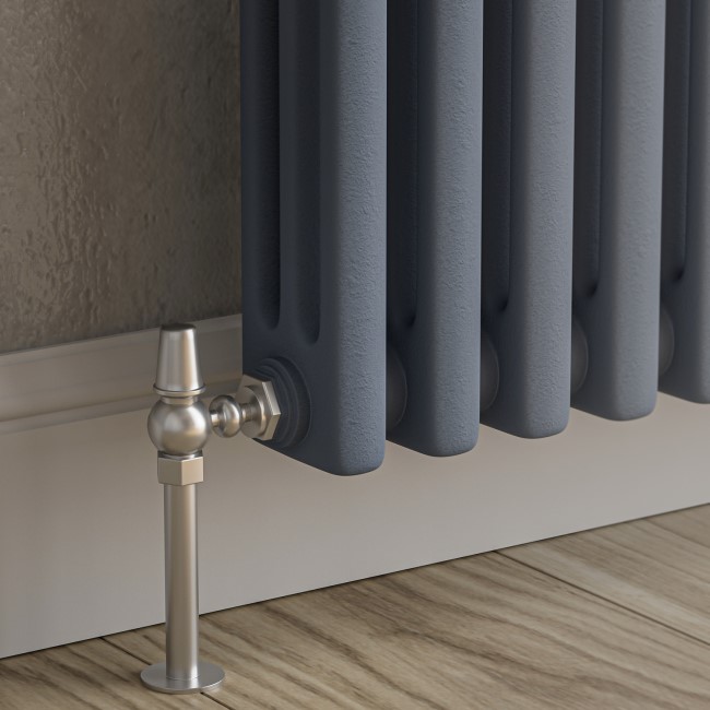 Reggio Anthracite Horizontal Triple Column Traditional Radiator 300x605mm 1341 BTU - Cast Iron Style