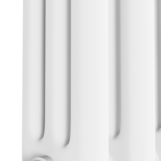 Reggio White Horizontal Triple Column Traditional Radiator 300x605mm 1341 BTU - Cast Iron Style