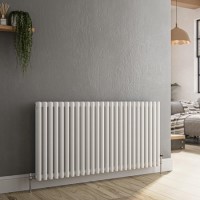 Reggio White Horizontal Triple Column Traditional Radiator 600x1190mm 5173 BTU - Cast Iron Style