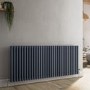 Reggio Anthracite Horizontal Triple Column Traditional Radiator 600x1460mm 6367 BTU - Cast Iron Style