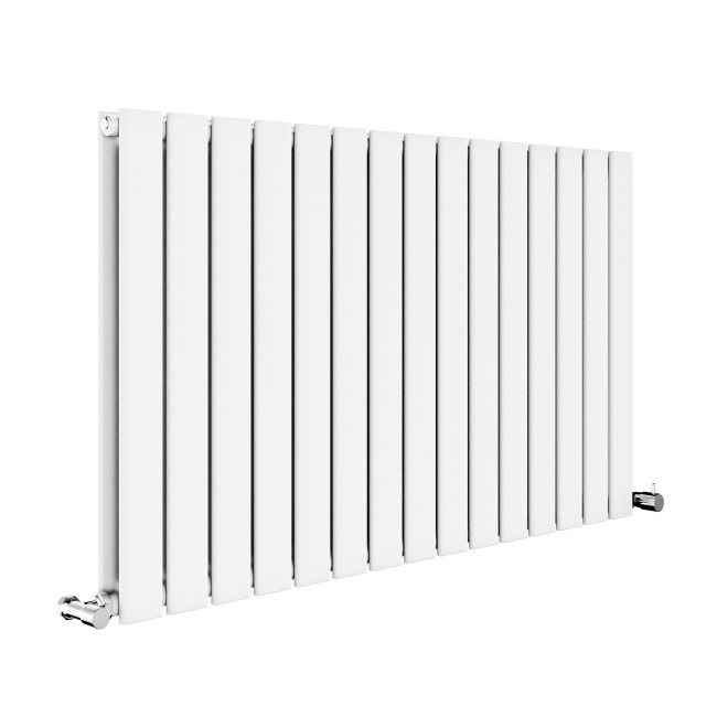 Riace White Horizontal Flat Designer Radiator 600x1020mm Double Panel 3856 BTU