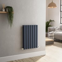 Sorrento Anthracite Horizontal Oval Designer Radiator 600x413mm Double Panel 1679 BTU