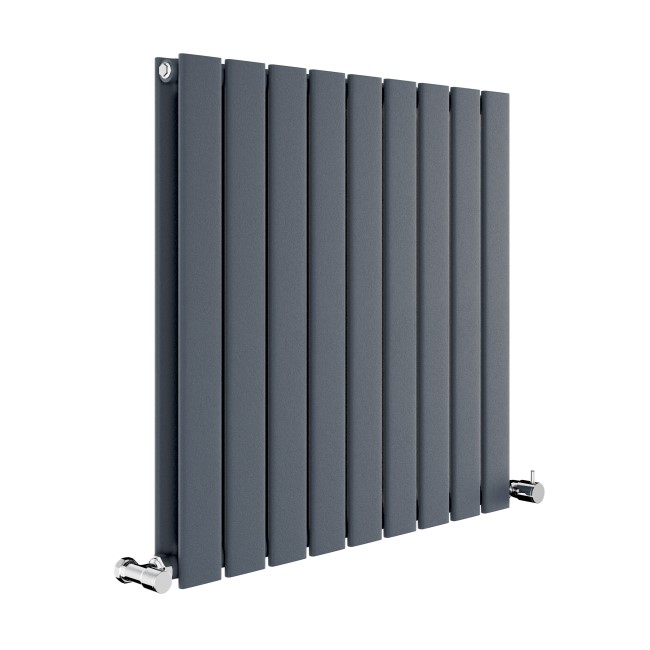 Riace Anthracite Horizontal Flat Designer Radiator 600x612mm Double Panel 2313 BTU