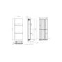 Black Vertical Panel Radiator with Towel Bars 1220 x 452mm - Hesperia