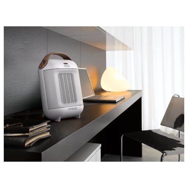 DeLonghi 1.8kW Capsule Ceramic Fan Heater White with 3 years warranty