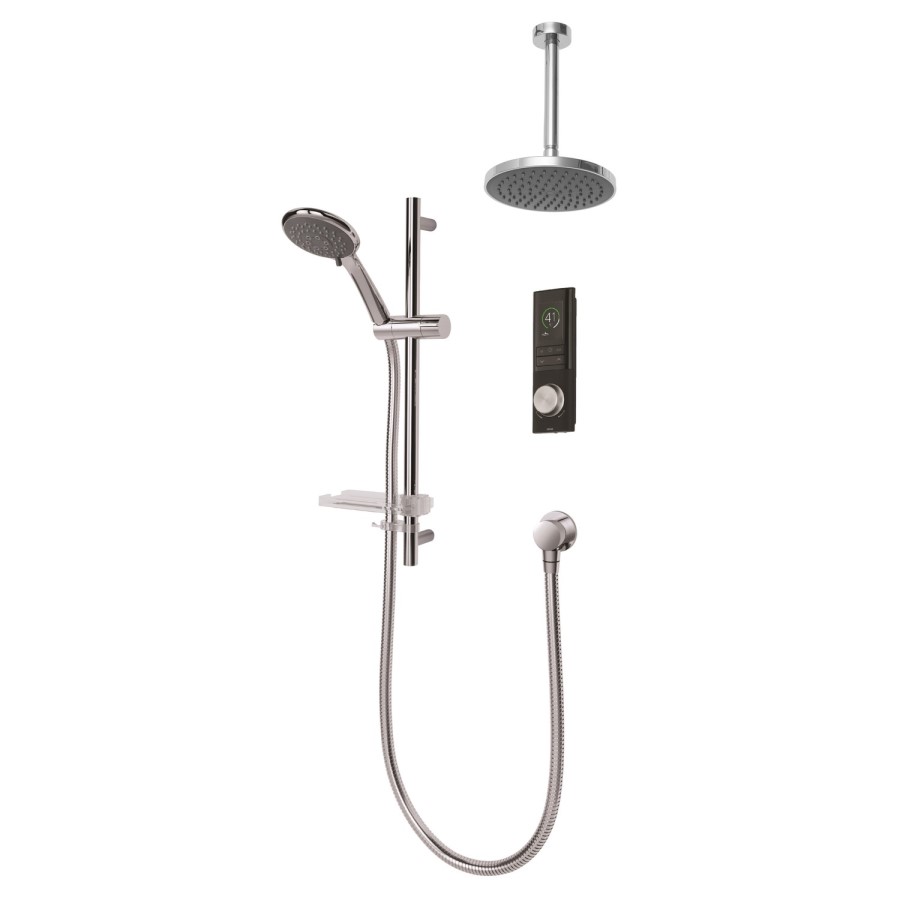 Triton HOME Digital Mixer Shower All-in-One with Round Fixed Head & Slider Rail Kit High Pressure