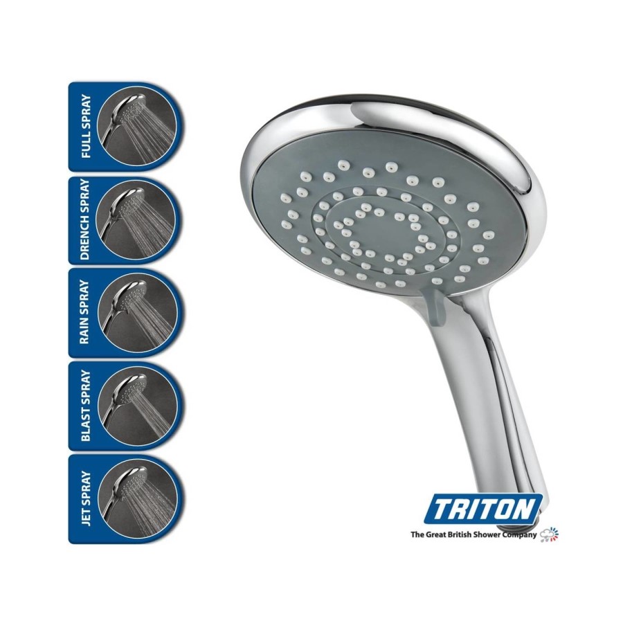 Triton HOME Digital Mixer Shower Pumped All-in-One Ceiling Pack with Riser Rail Low Pressure Gravity