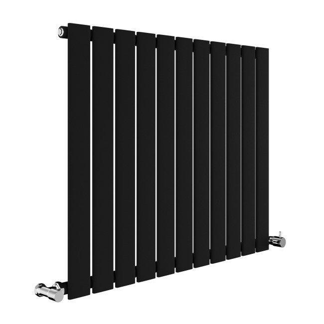 Riace Midnight Black Horizontal Flat Designer Radiator 600x748mm Single Panel 1589 BTU