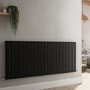 Riace Midnight Black Horizontal Flat Designer Radiator 600x1428mm Single Panel 3337 BTU