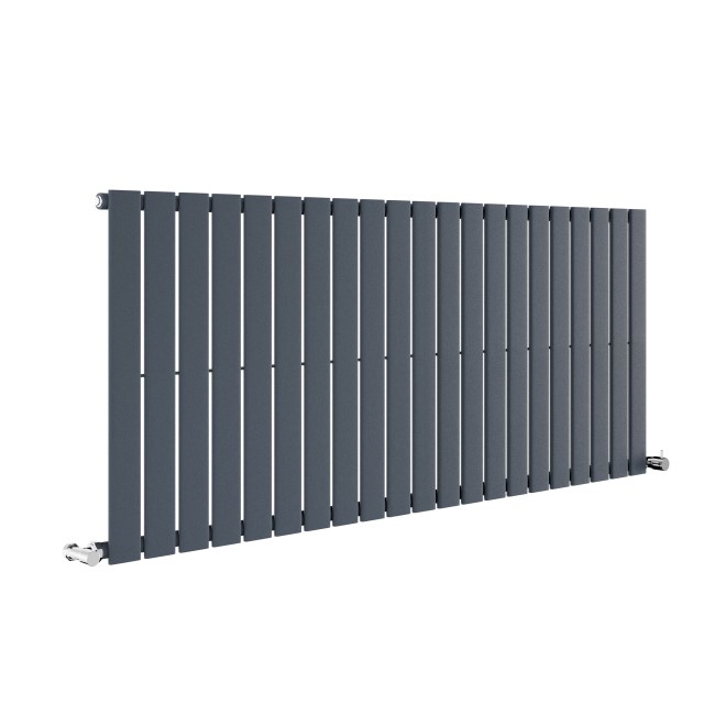 Riace Anthracite Horizontal Flat Designer Radiator 600x1428mm Single Panel 3337 BTU