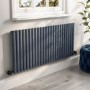 Anthracite Horizontal Smart Electric Radiator with Wi-Fi Thermostat - 2kW - H600xW1416mm - Bathroom Safe