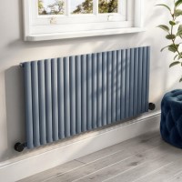 Light Grey Horizontal Smart Electric Radiator with Wi-Fi Thermostat - 2kW - H600xW1416mm - Bathroom Safe