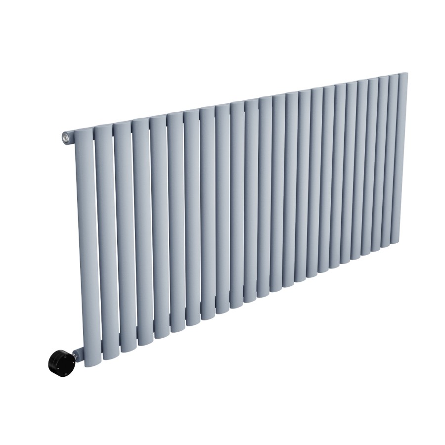 Light Grey Horizontal Smart Electric Radiator with Wi-Fi Thermostat - 2kW - H600xW1416mm - Bathroom Safe