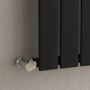 Riace Midnight Black Horizontal Flat Designer Radiator 600x408mm Single Panel 953 BTU