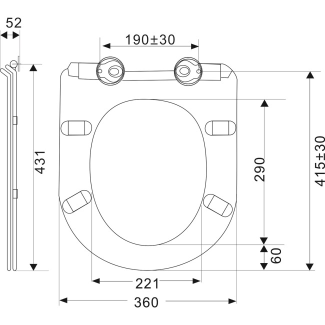 Wall Hung Rimless Toilet with Soft Close Seat - Indiana