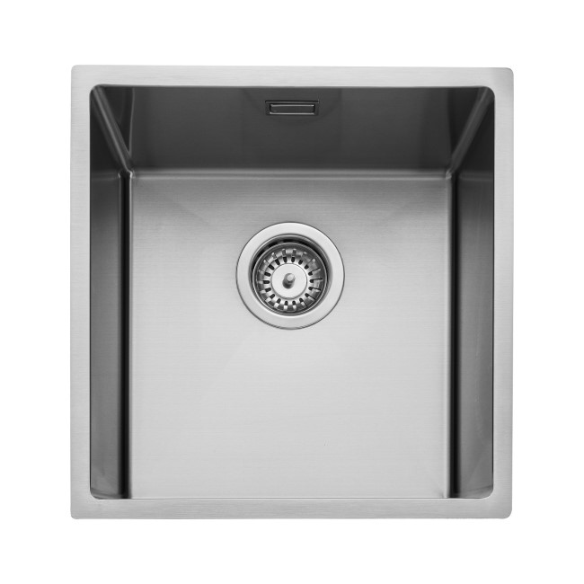 Rangemaster Kube Single Bowl Inset / Undermount Chrome Stainless Steel Kitchen Sink- 440mm x 440mm