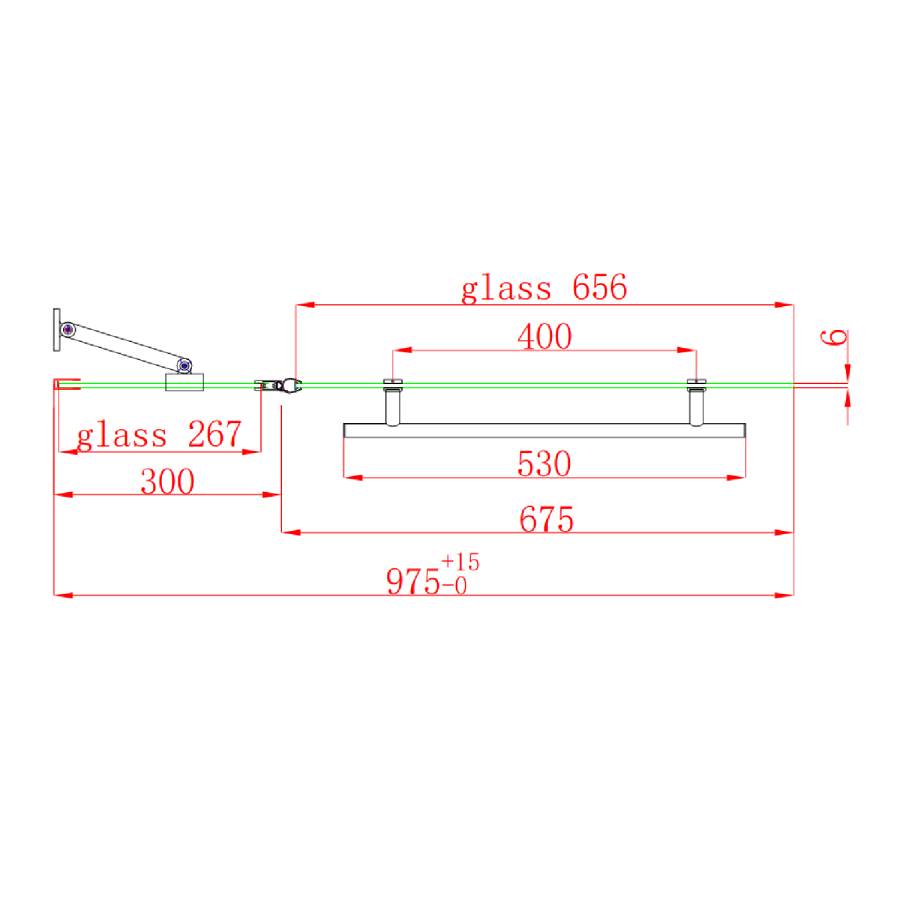 GRADE A2 - Chrome 1450mm x 975mm Hinged Shower Bath Screen with Fixed Panel and Towel Rail - Libra