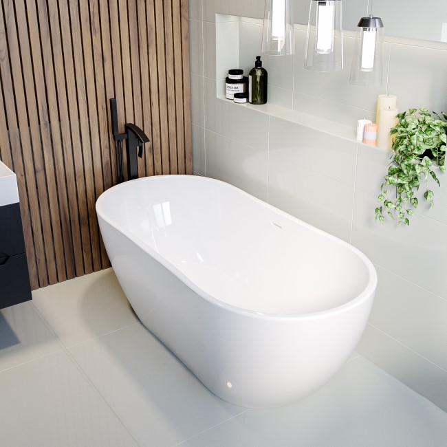 GRADE A1 - Freestanding Double Ended Bath 1545 x 750mm - Lisbon