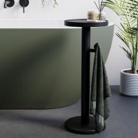 Black Round Bath Table 634mm - Lisbon