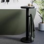 Black Round Bath Table 634mm - Lisbon