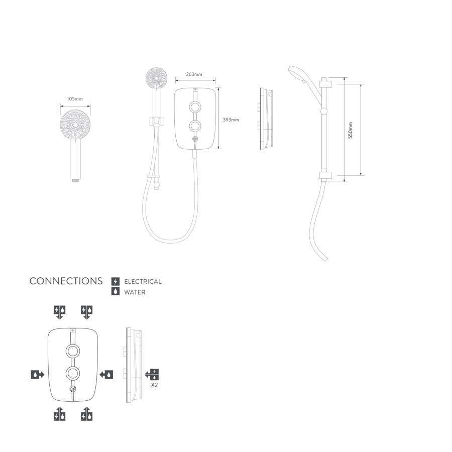 Aqualisa Lumi+ 8.5kW Chrome Electric Shower