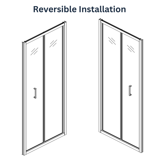 Lyra 4mm 800 Bifold Door,chrome profile  and clear glass