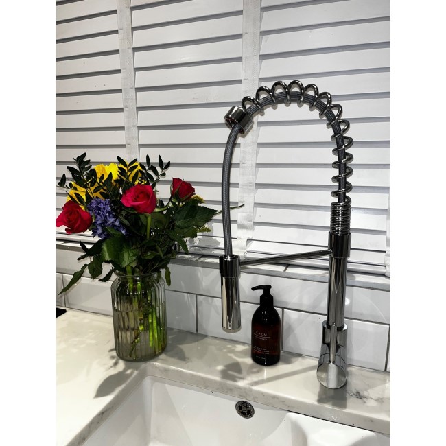 Malvern Single Lever Monobloc Pull Out Dual Spray Kitchen Tap - Chrome