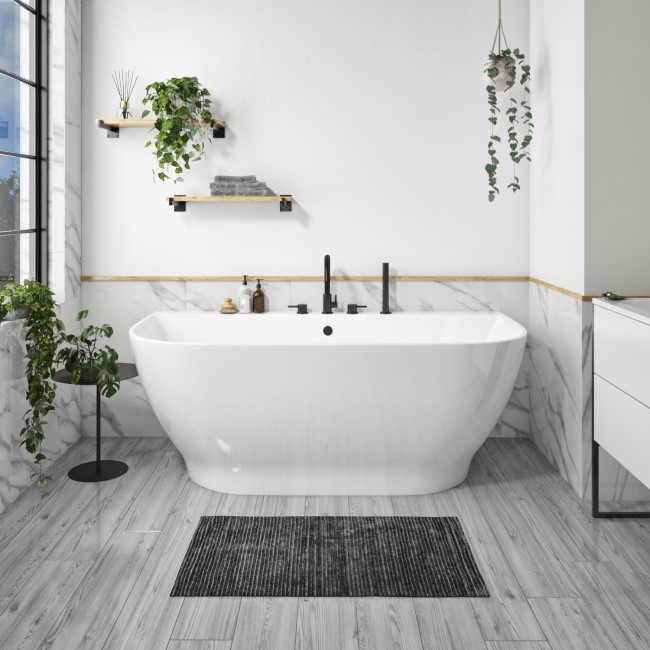 Freestanding Back to Wall Double Ended Bath 1650 x 780mm - Manilla