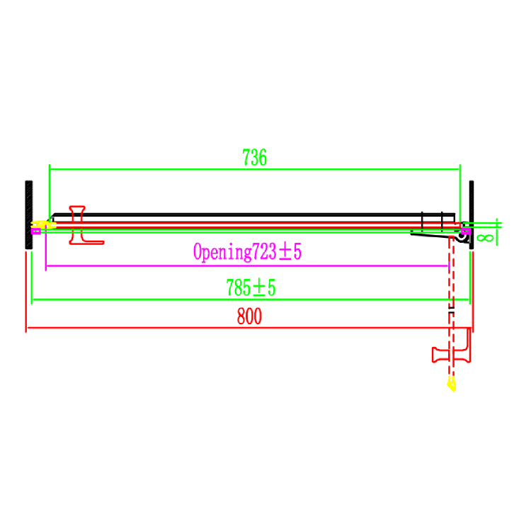 GRADE A1 - Chrome 8mm Fluted Glass Hinged Shower Door 800mm Left Hand - Matira