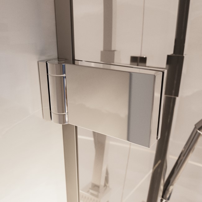 800mm Fluted Glass Right Hand Hinged Shower Door 8mm Glass - Matira