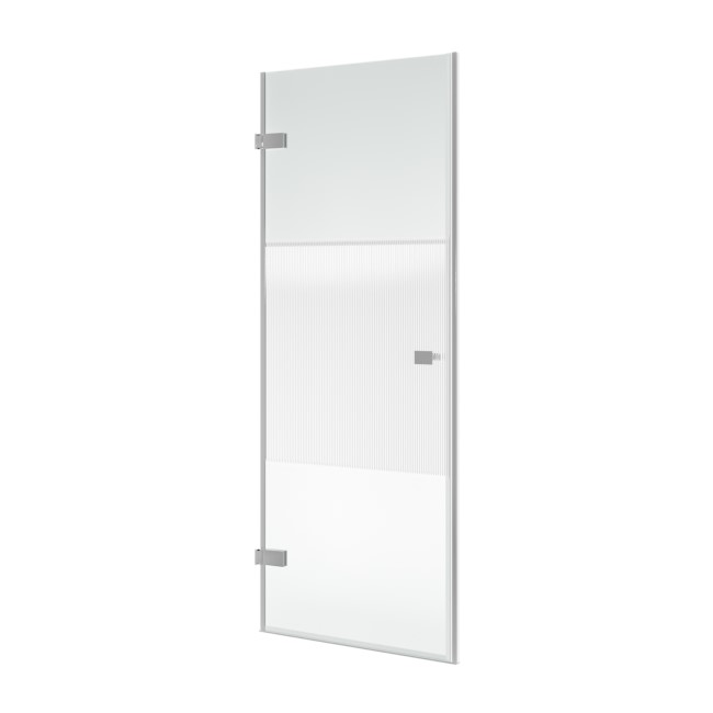 800mm Fluted Glass Right Hand Hinged Shower Door 8mm Glass - Matira