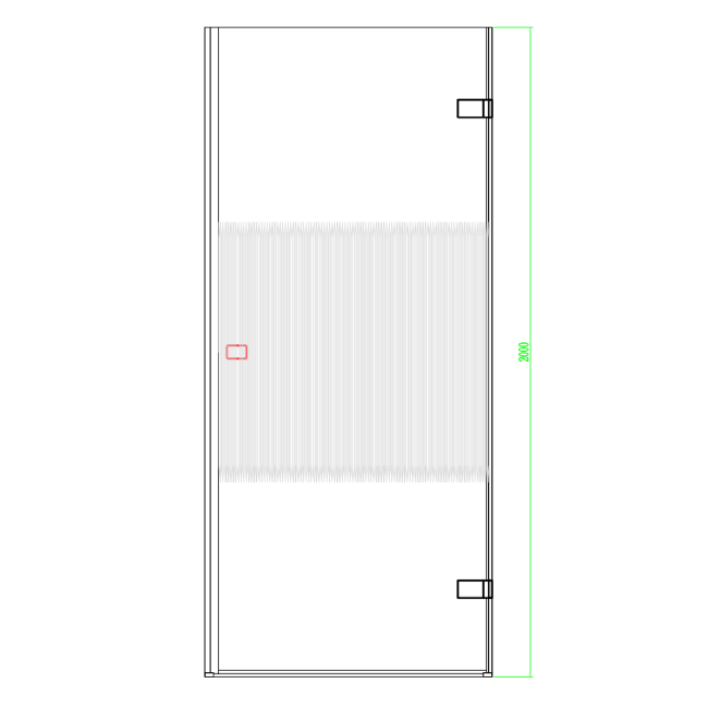 900mm Fluted Glass Left Hand Hinged Shower Door 8mm Glass - Matira