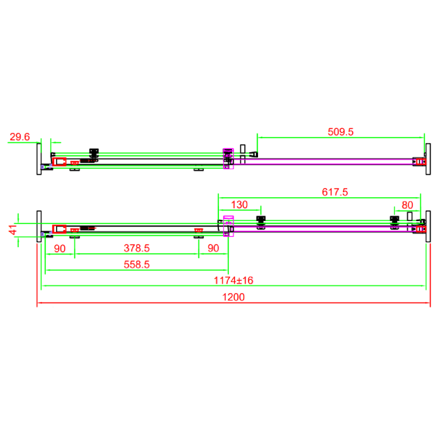 1200mm Fluted Glass Right Hand Sliding Shower Door 8mm Glass - Matira