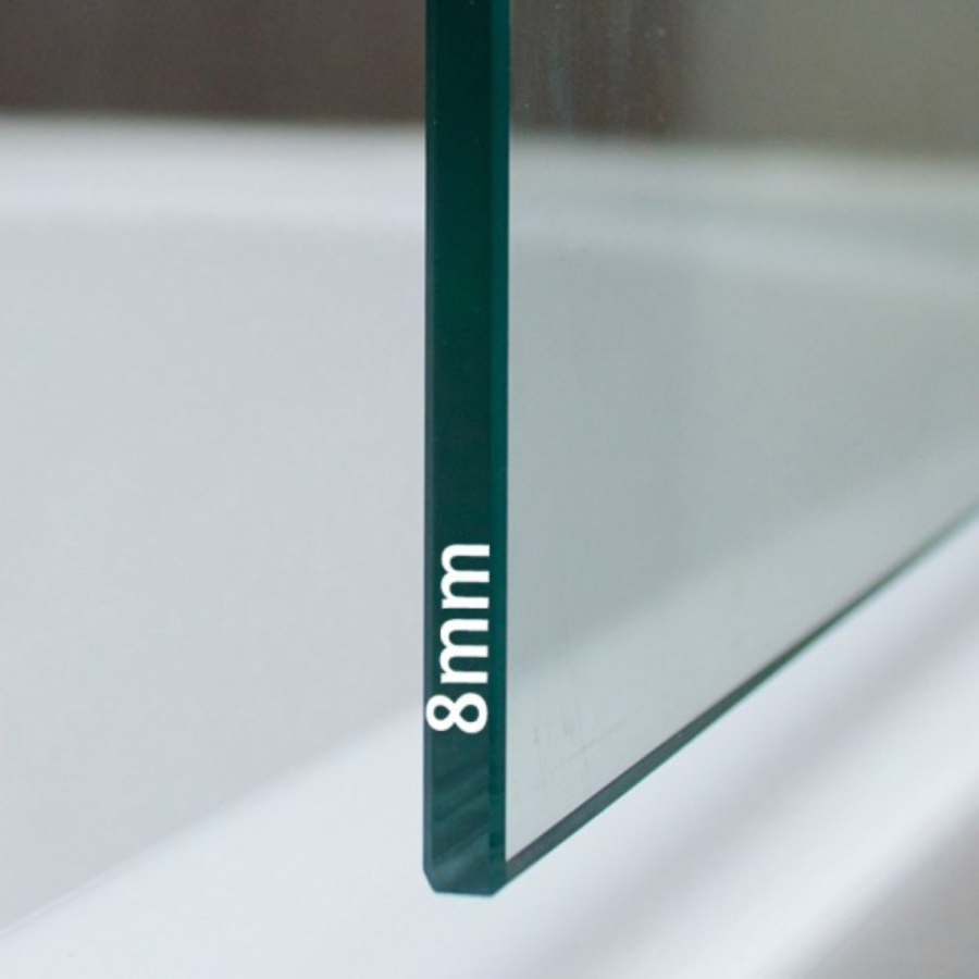 800mm Fluted Glass Shower Screen for Wetroom & Walk In Shower - Matira