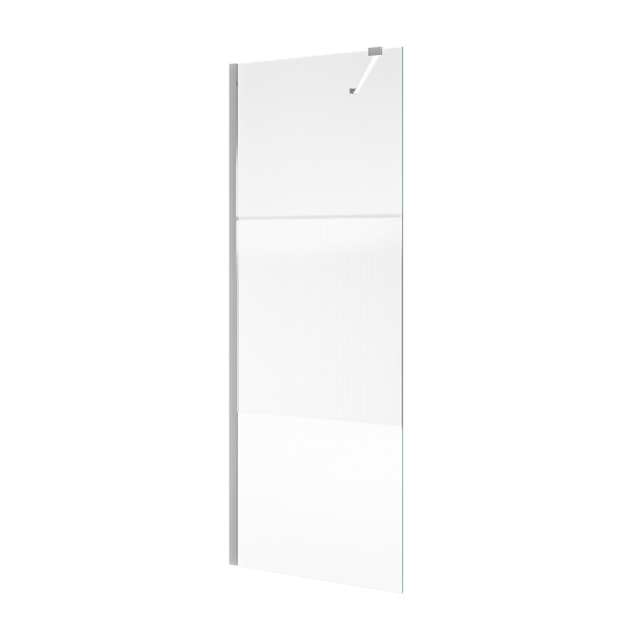 800mm Fluted Glass Shower Screen for Wetroom & Walk In Shower - Matira