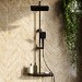 Black Thermostatic Mixer Shower Set with Push Button & Shelf - Mika