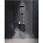 GRADE A1 - Black Thermostatic Mixer Shower Set with Push Button & Shelf - Mika